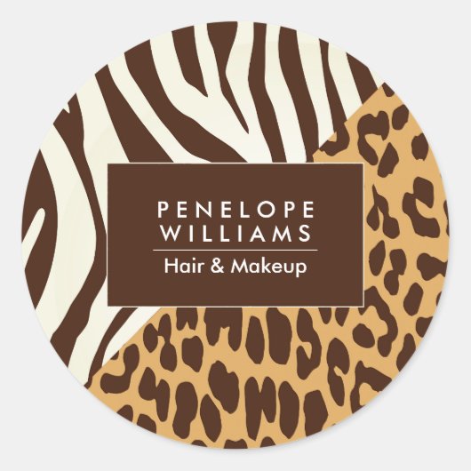 Leopard Print Zebra Print Ronde Sticker (Voorkant)