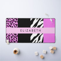 Leopard Print, Zebra Print, Roze, Jouw naam