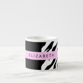 Leopard Print, Zebra Print, Roze, Jouw naam Espresso Kop (Voorkant)