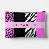 Leopard Print, Zebra Print, Roze, Jouw naam Etui (Voorkant)