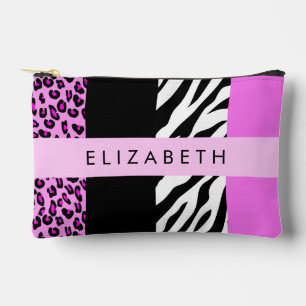 Leopard Print, Zebra Print, Roze, Jouw naam Etui