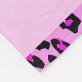 Leopard Print, Zebra Print, Roze, Jouw naam Fleece Deken (Hoek)