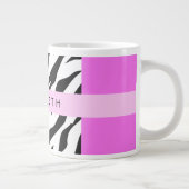 Leopard Print, Zebra Print, Roze, Jouw naam Grote Koffiekop (Rechts)