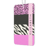 Leopard Print, Zebra Print, Roze, Jouw naam Luchtverfrisser (Links)