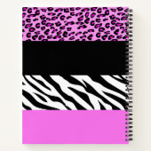 Leopard Print, Zebra Print, Roze, Jouw naam Notitieboek (Achterkant)
