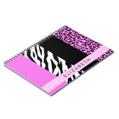 Leopard Print, Zebra Print, Roze, Jouw naam Notitieboek (Linkerzijde)