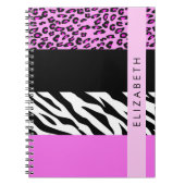 Leopard Print, Zebra Print, Roze, Jouw naam Notitieboek (Voorkant)