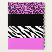 Leopard Print, Zebra Print, Roze, Jouw naam Planner (Achterkant)