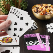 Leopard Print, Zebra Print, Roze, Jouw naam Pokerkaarten (Insitu)