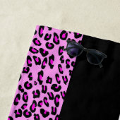Leopard Print, Zebra Print, Roze, Jouw naam Strandlaken (In situ)