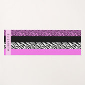 Leopard Print, Zebra Print, Roze, Jouw naam Yogamat (Voorkant (horizontaal))