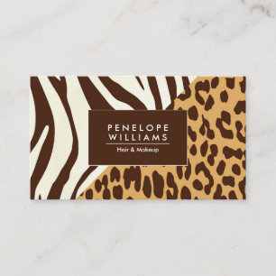 Leopard Print Zebra Print Visitekaartje