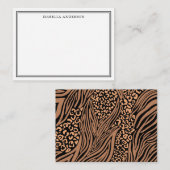 Leopard Print Zebra Streeppatroon Notitiekaartje (Voorkant / Achterkant)