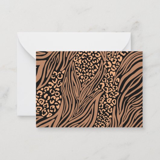 Leopard Print Zebra Streeppatroon Notitiekaartje (Achterkant)
