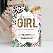 Leopard print zijn een meisje Baby shower uitnodig Kaart
