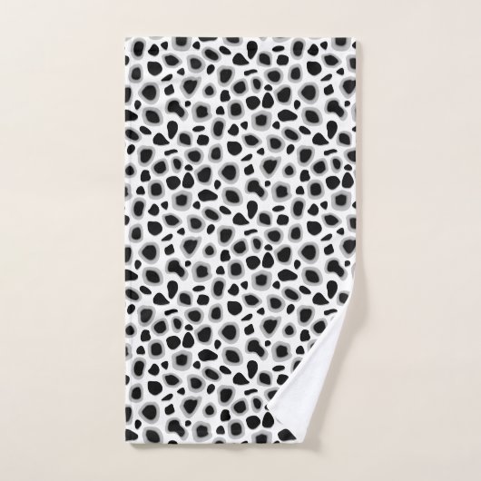 Leopard Print, zwart en wit Bad Handdoek (Handdoek)