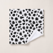 Leopard Print, zwart en wit Bad Handdoek (Wasdoekje)