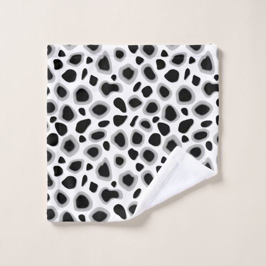 Leopard Print, zwart en wit Bad Handdoek (Wasdoekje)