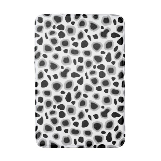 Leopard Print, zwart en wit Badmat (Voorkant Verticaal)