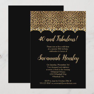 Leopard Print Zwart Goud Diamanten 40 en Fabulous Kaart
