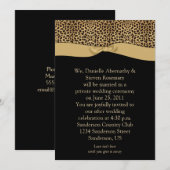 Leopard Print Zwart Tan Ribbon Post Wedding Kaart (Voorkant / Achterkant)