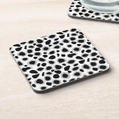 Leopard Print - zwart-wit Bier Onderzetter (Linkerzijde)
