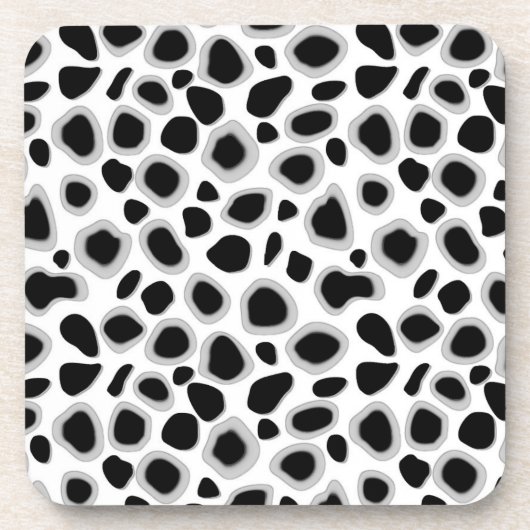 Leopard Print - zwart-wit Bier Onderzetter (Voorkant)