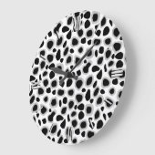 Leopard Print - zwart-wit Grote Klok (Hoek)