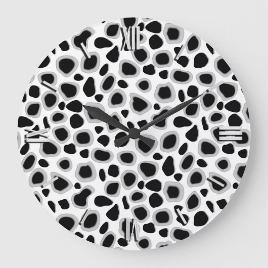 Leopard Print - zwart-wit Grote Klok (Voorkant)