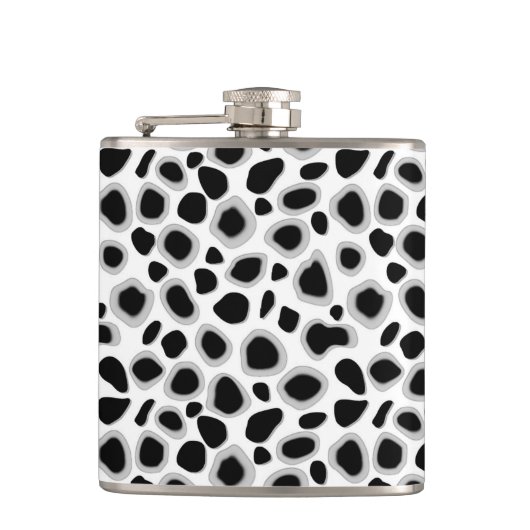 Leopard Print - zwart-wit Heupfles (Voorkant)