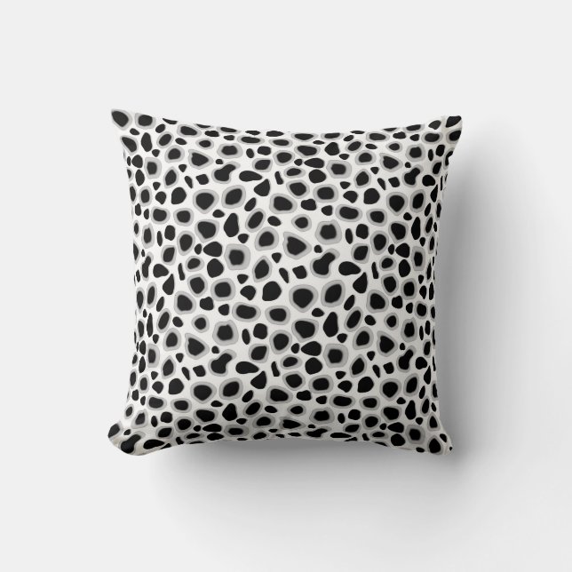 Leopard Print - zwart-wit Kussen (Voorkant)