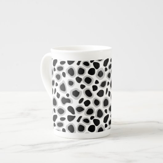 Leopard Print - zwart-wit Porselein Kop (Links)