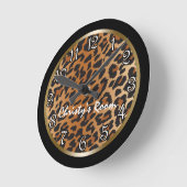 Leopard Print zwarte Gold persoonlijke wandklok (Hoek)