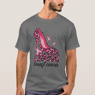 Leopard Printed High Hiel Crush Breast Cancer Awar T-shirt