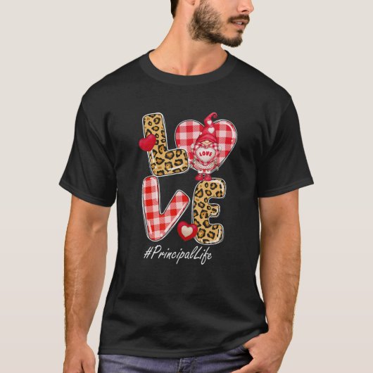 Leopard Pset Heart LOVE Principal Life Gnome Vale T-shirt (Voorkant)