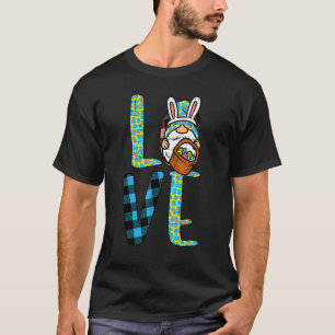 Leopard Pset Love Easter Gnome Eggs Basket Mannen  T-shirt