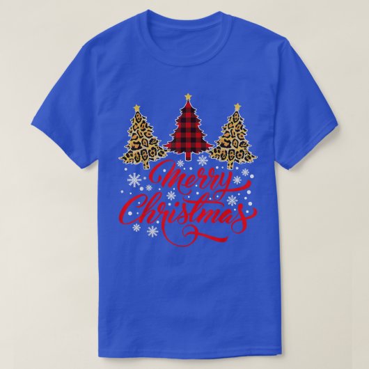 Leopard Pset met kerstboom T-shirt (Design voorkant)