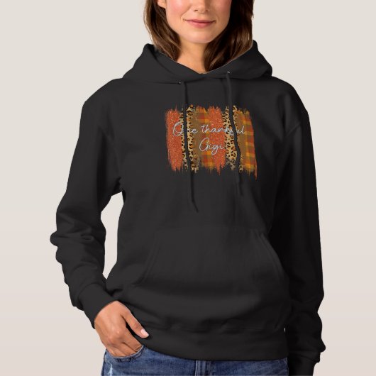 Leopard Pset One Thankful Gigi Blessed Herfst Dank Hoodie (Voorkant)