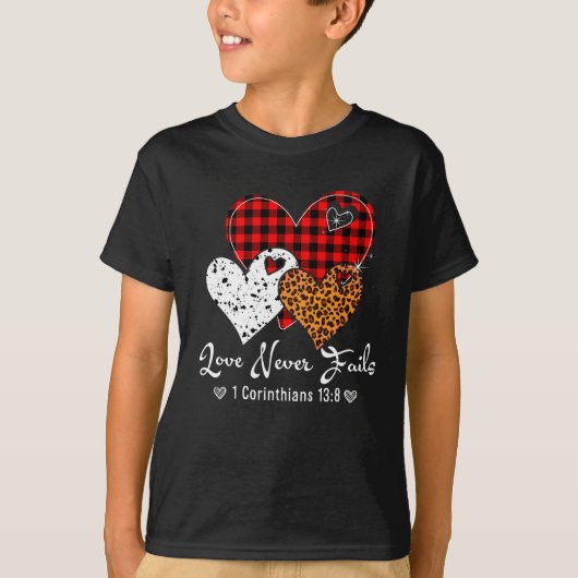 Leopard Pset Print Heart Valentijn Love Nooit T-shirt (Voorkant)