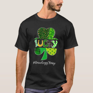 Leopard Pset Shamrock Lucky Oncology Nurse St Pat T-shirt