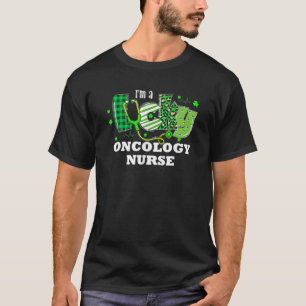 Leopard Pset Shamrock Lucky Oncology Nurse St Pat T-shirt
