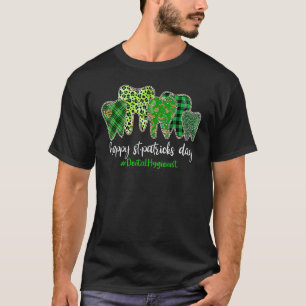 Leopard Pset Tooth Teeth Dental Hygienist St Patr T-shirt