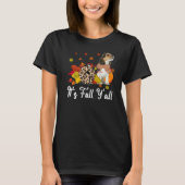 Leopard Pumpkin Falling It's Fall Y'all Yellow Bea T-shirt (Voorkant)