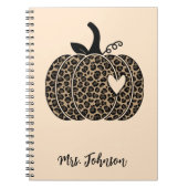 Leopard Pumpkin Gepersonaliseerd Leraar Notitieboe Notitieboek (Voorkant)
