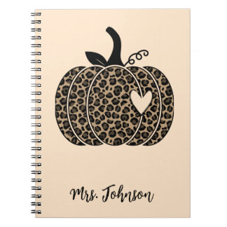 Leopard Pumpkin Gepersonaliseerd Leraar Notitieboe Notitieboek