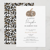 Leopard Pumpkin Herfst Baby shower Kaart (Voorkant / Achterkant)