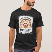 Leopard Pumpkin Herfst Rainbow One Thankful Teache T-shirt (Voorkant)