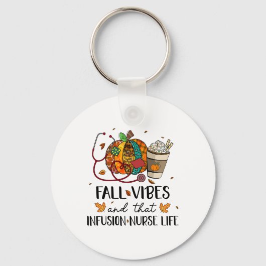 Leopard Pumpkin Herfst Vibes and that Infusie Nurs Sleutelhanger (Voorkant)