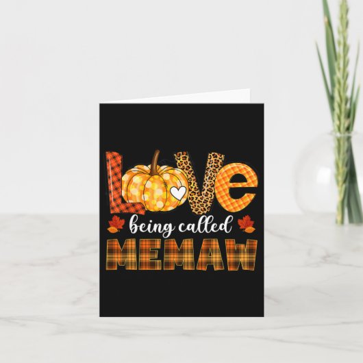 Leopard Pumpkin Love heet Memaw Herfst Dank Kaart (Voorkant)