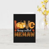 Leopard Pumpkin Love heet Memaw Herfst Dank Kaart (Gele Bloem)